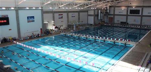 The pool at the Aquatics Center